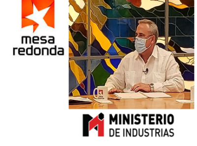 Los ministros de Industrias y Comunicaciones en la Mesa Redonda