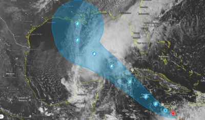 Huracán Delta se intensifica con rapidez sobre el mar Caribe noroccidental