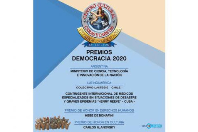 Recibe Brigada Henry Reeve Premio Democracia en Argentina